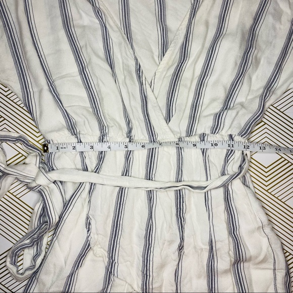 Lulus Climb Aboard Grey and White Striped Romper! - Picture 6 of 12
